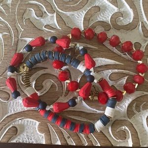 Erimish Red, White Blue Bracelet Sz Reg